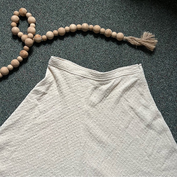 ZARA Cream White Cotton Tweed A-line Full Circl Midi Maxi Fringe Modest Skirt XL - Picture 6 of 16